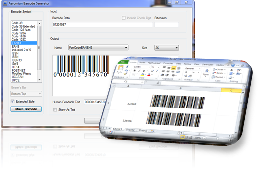 Click to view Aeromium Barcode Fonts 2.1 screenshot