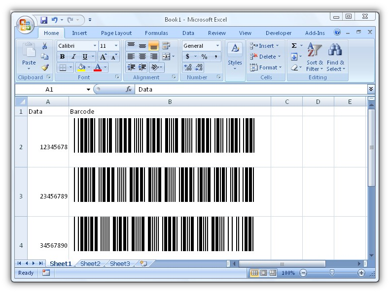 Excel Barcode Fonts